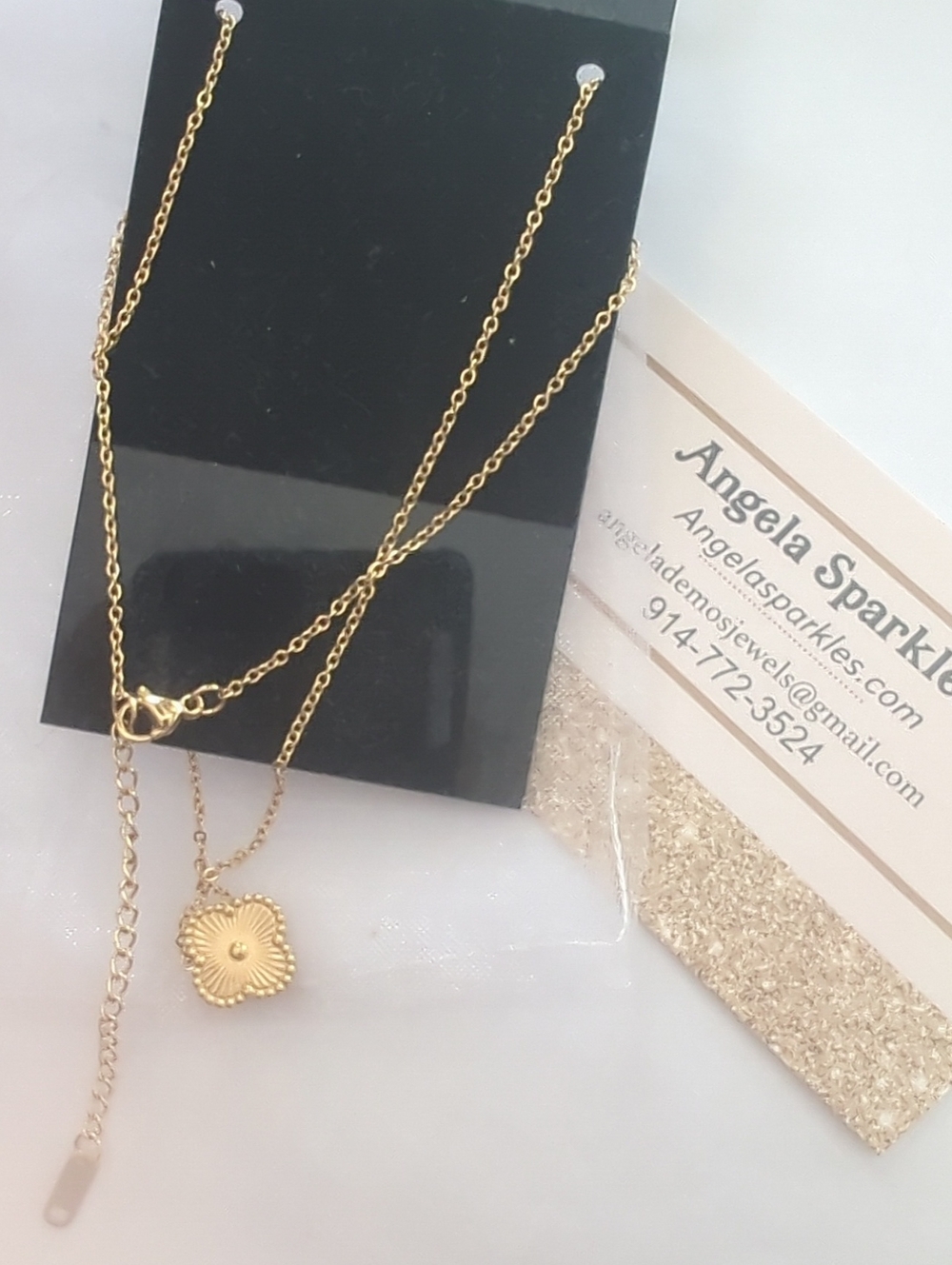 Gold Flower Pendant Layered Tiny Necklace Choker -